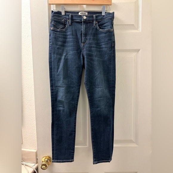 Agolde Stretch Ankle Dark Denim Whisker Jeans - Picture 2 of 9